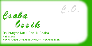 csaba ossik business card